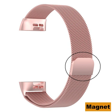 Металлический ремешок для наручных часов YUEDAER, ремешок для Fitbit Charge 3, сменный ремешок для часов, застежка-бабочка, Браслет для Fitbit Charge3 - Цвет: Magnet rose pink