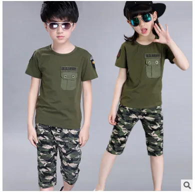 

Kids boys short-sleeved suit 2020 new summer children's cotton casual T-shirt big virgin shorts girls clothes sets 3-12 years