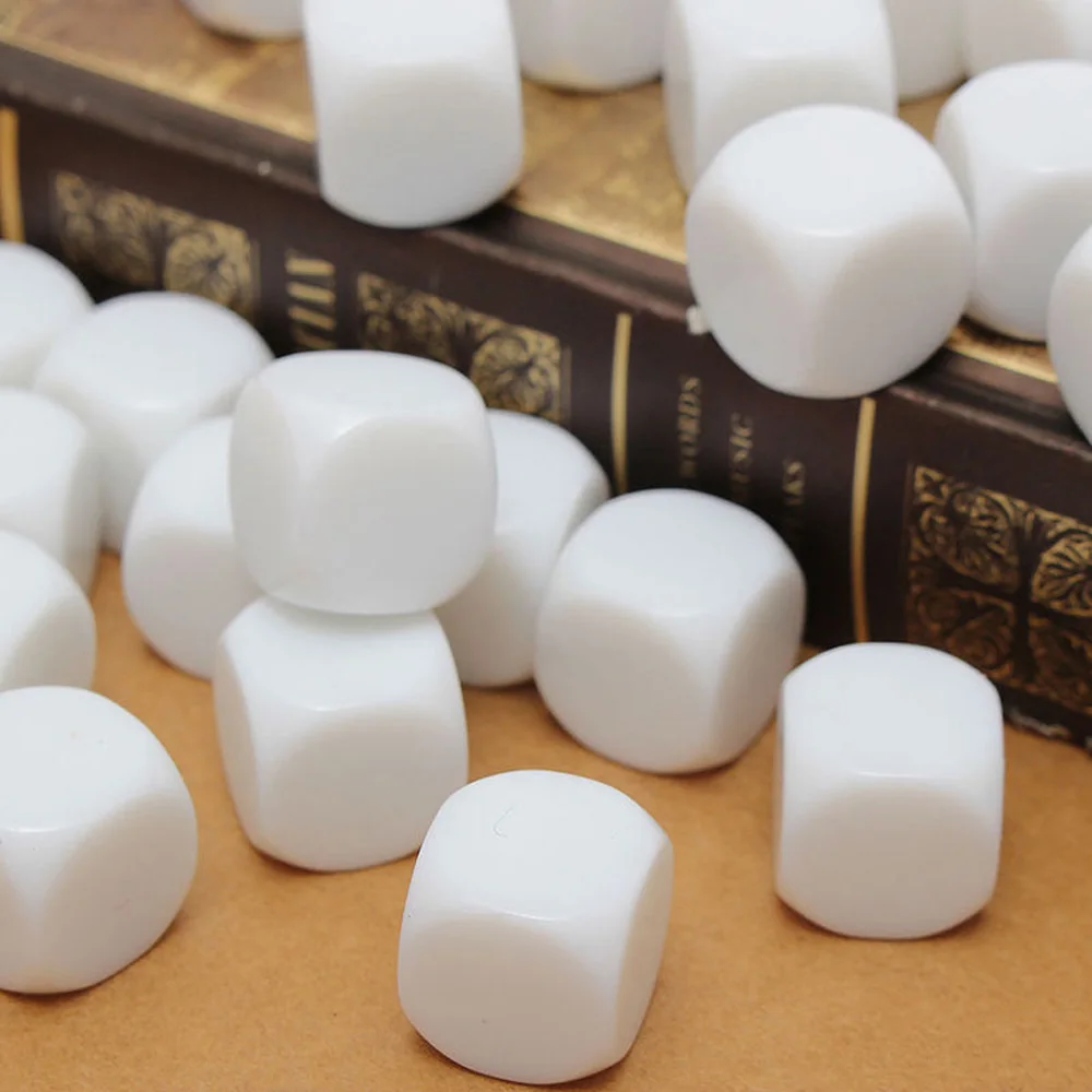Opaque Dices Six Sided D6 Dice Board Games Numeracy Maths 25 X 16mm Blank White Hot sale 2018 New staly Fashion | Игрушки и хобби