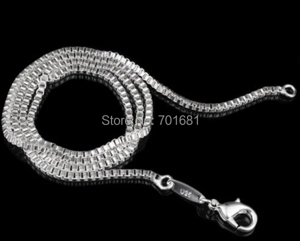 Ожерелье с посеребренным покрытием для мужчин и женщин Длина 16 24 дюйма застежка