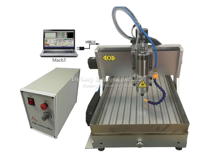 Cnc резчик по дереву LY6040Z VFD0.8KW USB 3 Axis ЧПУ гравировка машина с водяным баком для