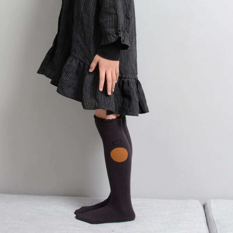 Black D Wecute/Детские гольфы в полоску с героями мультфильмов детские модные мягкие хлопковые гольфы детские носки с принтом в виде глаз и капель дождя - Цвет: Black D