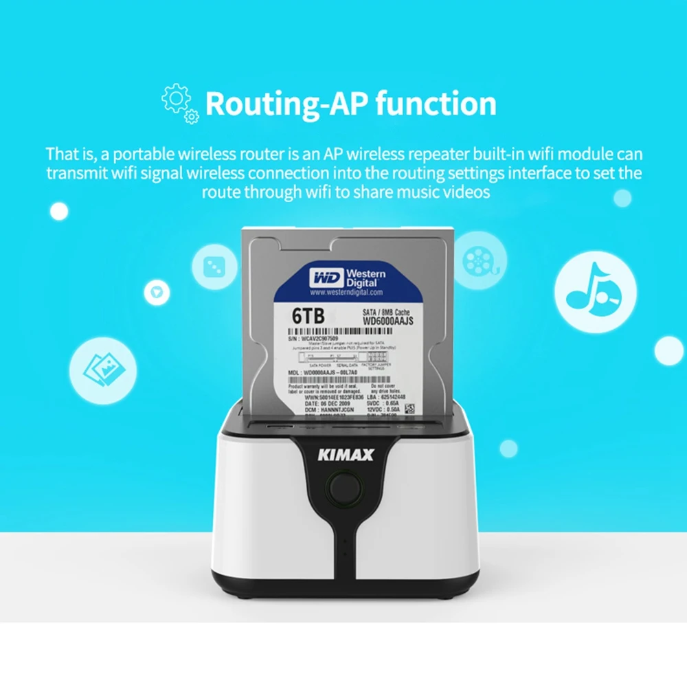 Blueendless SSD док-станция wifi внешний диск Корпус 3," /2,5" жесткий диск чехол SATA к USB 3,0 беспроводной маршрутизатор HDD док-станция
