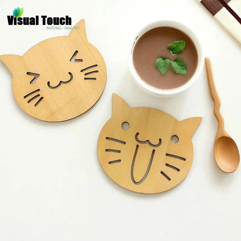 Визуальная сенсорная деревянная пустотелая чашка с резьбой в виде милых