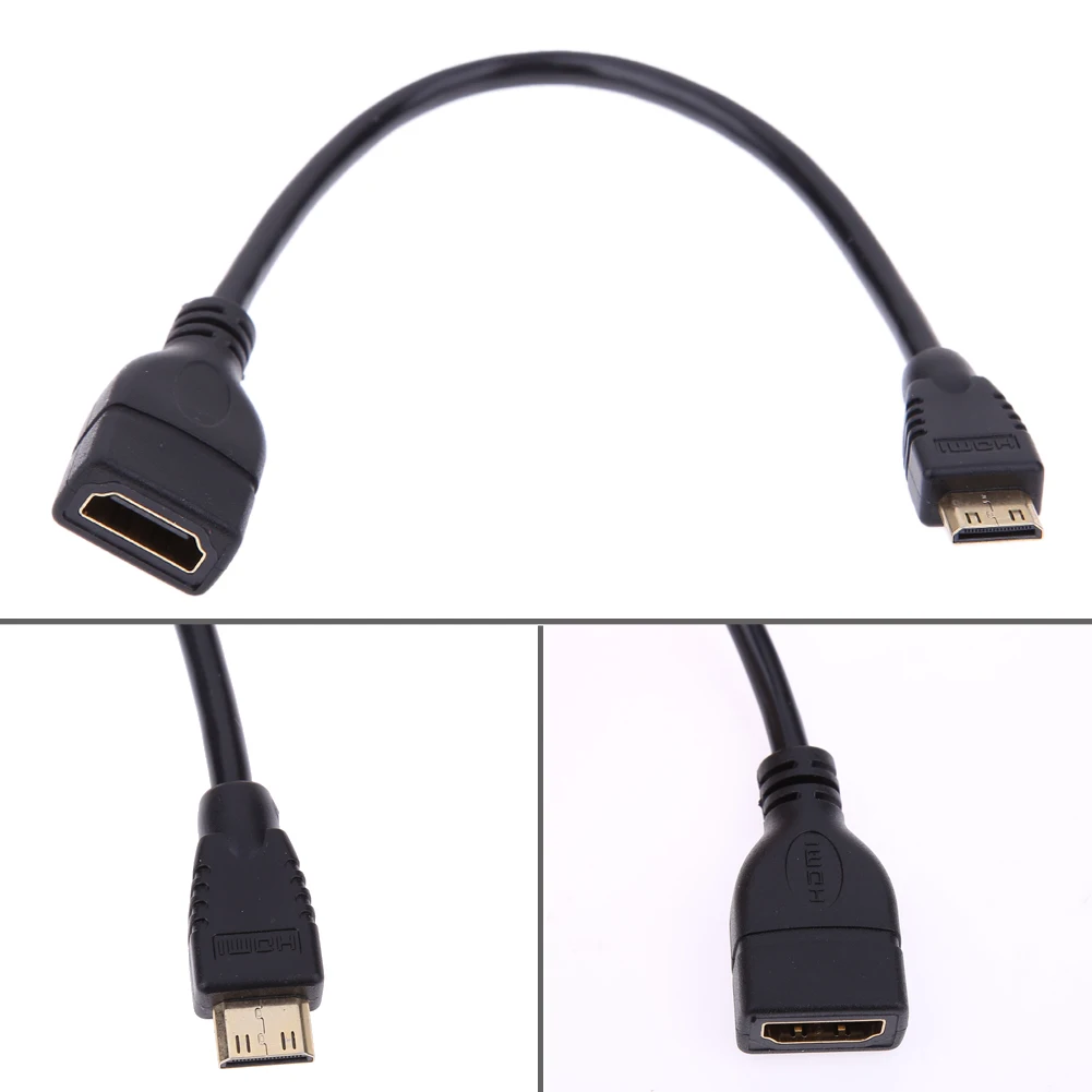 Мини HDMI Мужской к HDMI Женский конвертер Кабель-адаптер Шнур 1080P мини HDMI к HDMI адаптер для ноутбука компьютера высокого качества переходник