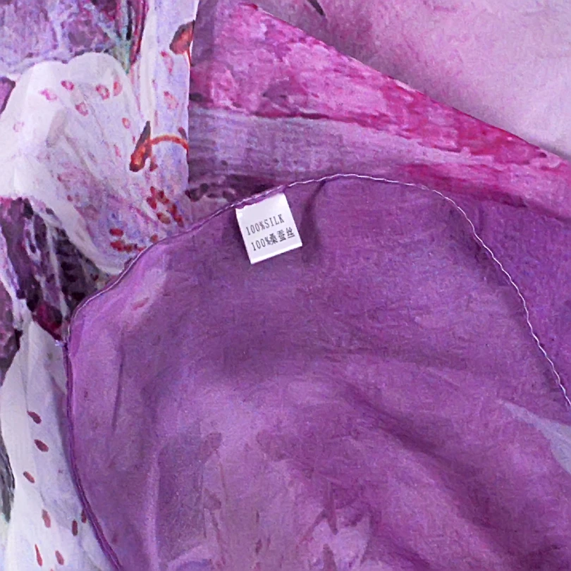 2016 Осень зима длинный шелковый шарф шаль Модный женский из 100% шелка тутового