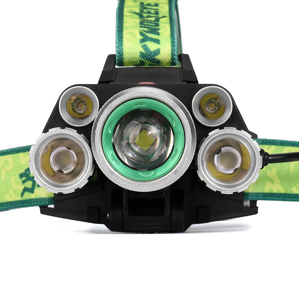 Высокое качество 35000 лм 5X CREE XM-L T6 светодиодный перезаряжаемый налобный фонарь для