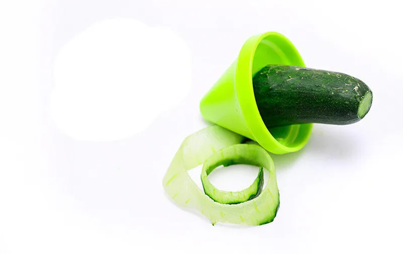 Green Нержавеющая сталь овощерезка для фруктов терки ручной спиральный Овощечистка режущее устройство Воронка Форма ABS практичный кухонный инструмент - Цвет: Green
