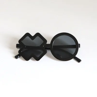 black XO-234 Детские очки ins с модные солнцезащитные очки для малышей мальчиков и девочек УФ XO буквы солнцезащитные очки модные милые - Цвет линз: black XO-234