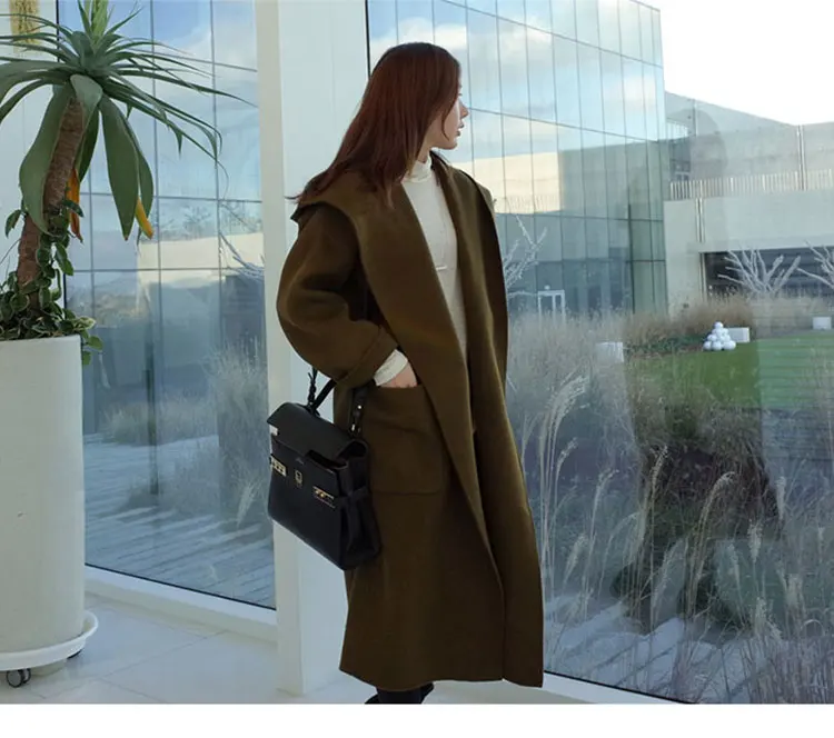 2016 с длинным рукавом женские шерстяные пальто новое платье в Корейском стиле