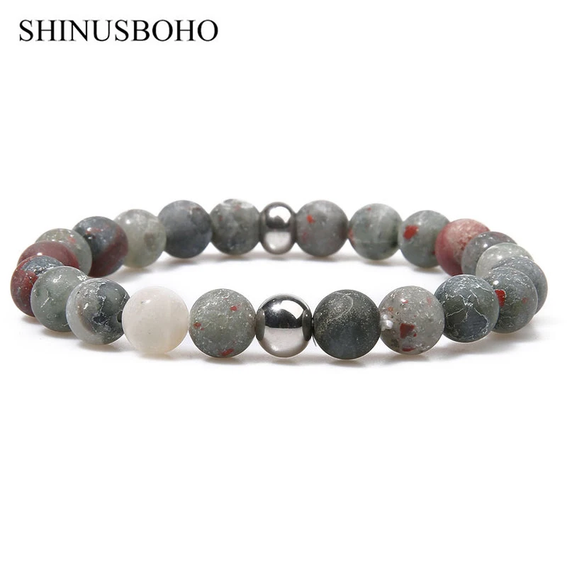 SHINUSBOHO Искусственный матовый полудрагоценный каменный браслет с бусинами DIY