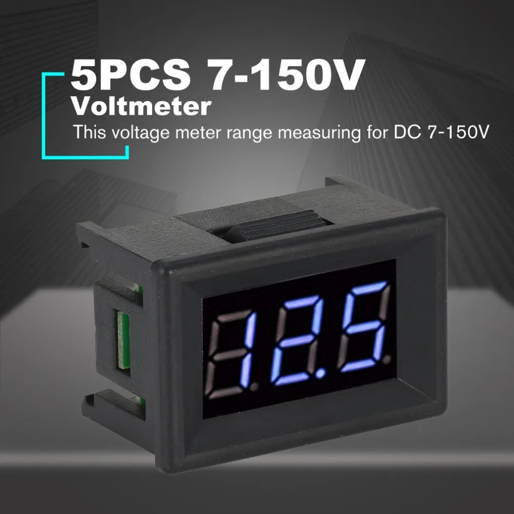 4 шт. DC7 150V 2 проводной светодиодный цифровой Дисплей Панель вольтметр