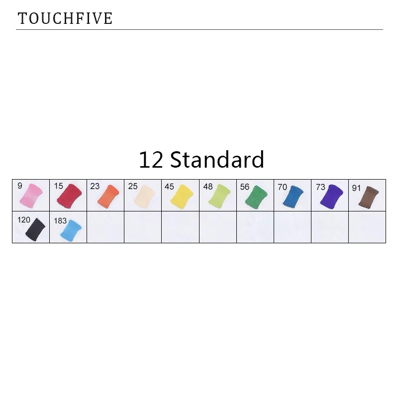 TouchFIVE 30/40/60/80 Цвет маркеры манга рисунок Маркеры Ручка на спиртовой основе эскиз жирной двойной кисть товары для рукоделия - Цвет: 12 STANDARD