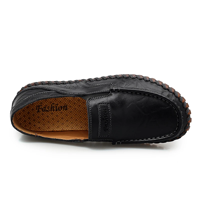 Brand Genuine Leather Men Shoes Fashion Casual Shoes Breathable Men Flats Loafers Men's Driving Shoes Zapatos Hombre Big Size 48