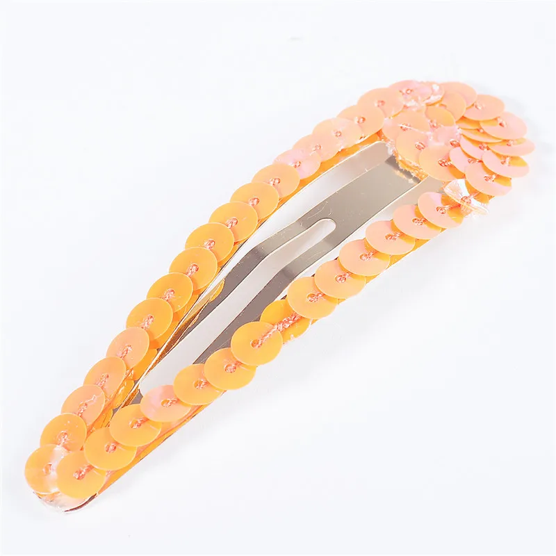 Ornage Yellow 2 шт. блестящие цветные разноцветные Блестки для волос, зажимы для волос, полые геометрические капли воды, форма золотого цвета, заколка для девочек, инструмент для укладки волос - Цвет: Ornage Yellow