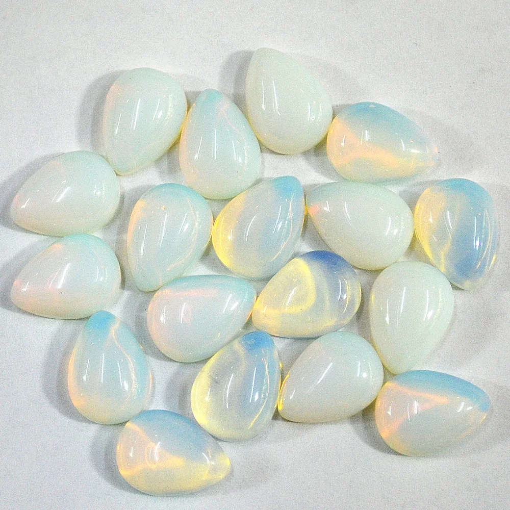 

New 2018 Fashion Natural Stone Water Drop Teardrop CAB Cabochons Opal Oplite Beads For Women Jewelry Making 10mm *14mm*5mm 50PCS