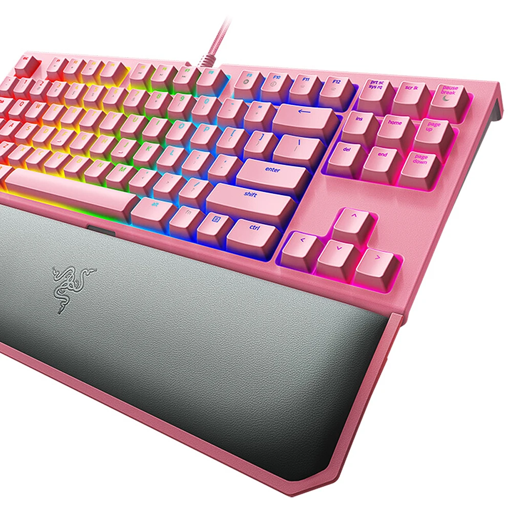 Механическая игровая клавиатура razer BlackWidow Tournament Edition Chroma V2, RGB подсветка 87 клавиш, эргономичная желтая клавиатура с переключателем