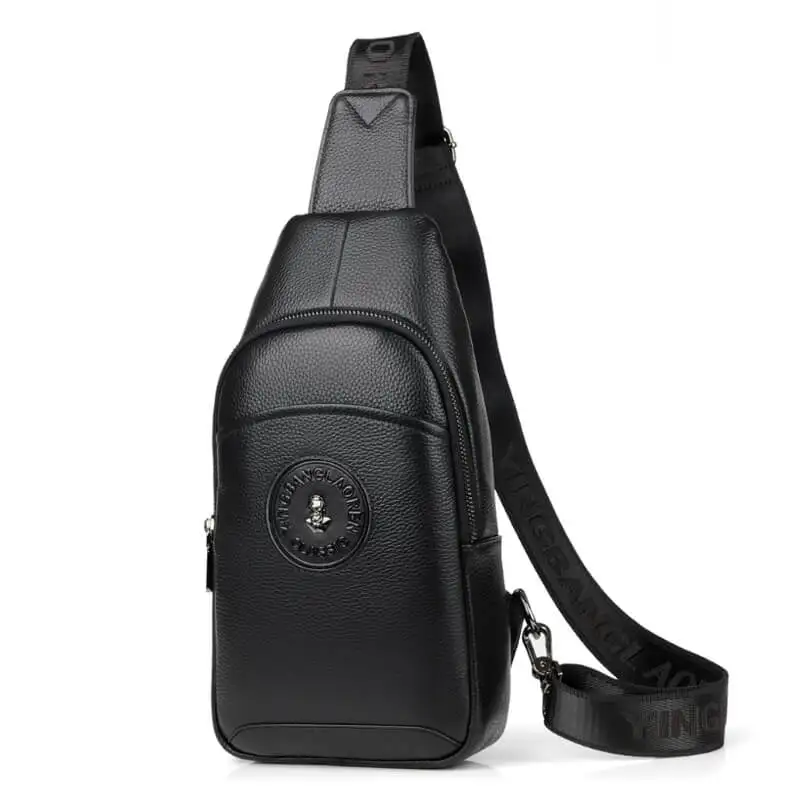 PURANI Fashion Men Chest Bag Genuine Leather Messenger Shoulder Bag Men Travel High Quality Sling Chest Pack Real Leather Bags