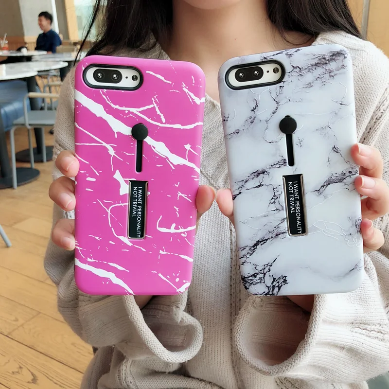 Мраморный чехол для iPhone 7 Plus XR XS Max Hide Ring держатель подставка телефона Чехлы X 8 6 6s