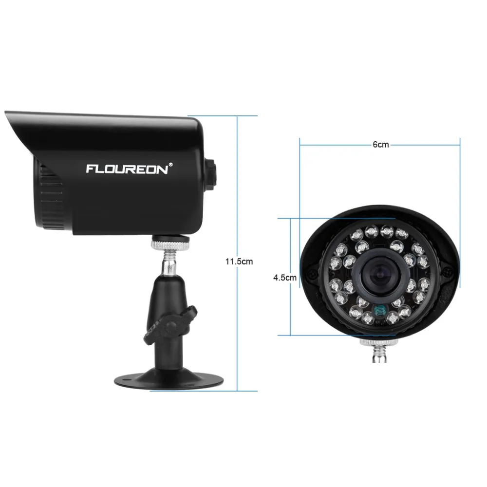 FLOUREON AHD 4CH CCTV 1080N HDMI DVR 1.0MP 1500TVL Открытый Всепогодный набор камеры видеонаблюдения домашняя система безопасности комплект видеонаблюдения