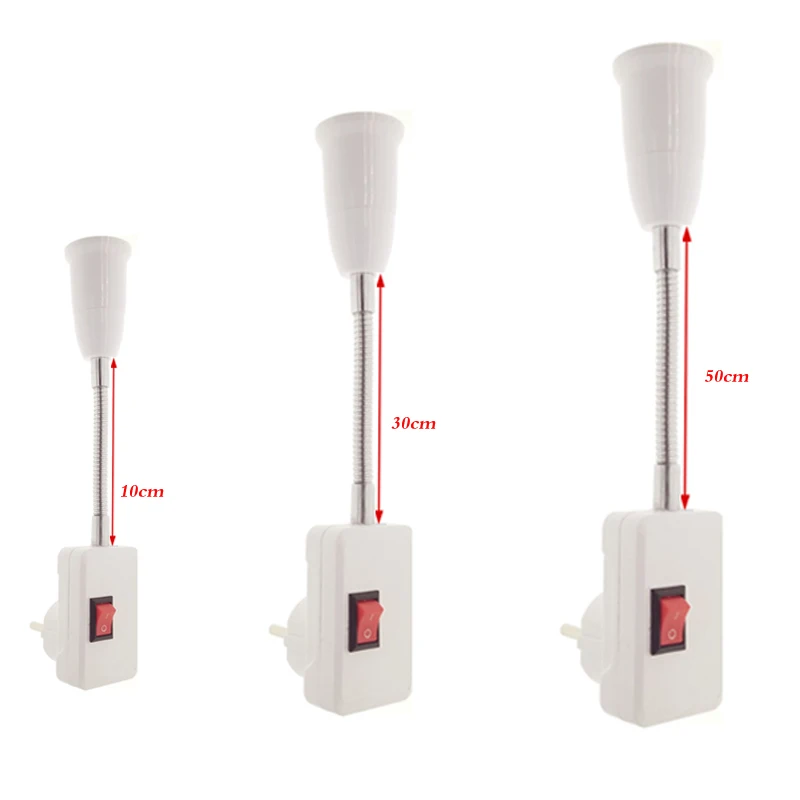 Newest E27 Flexible Extend Extension LED Light Bulb Lamp Base Holder Screw Socket Adapter Converter EU Plug | Освещение