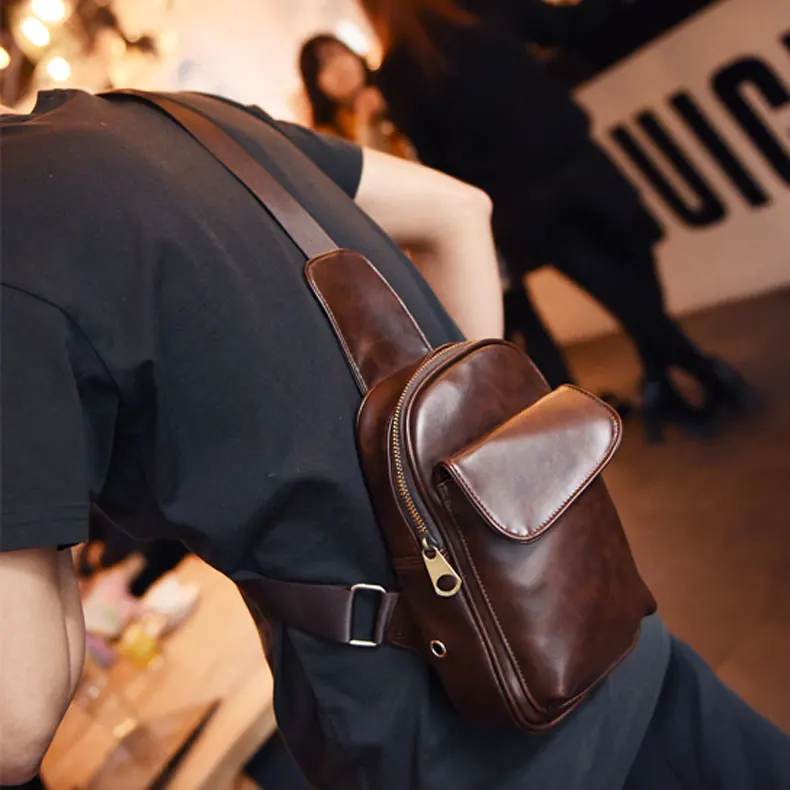 Горячая Распродажа Модная стильная ретро Мужская нагрудная сумка из