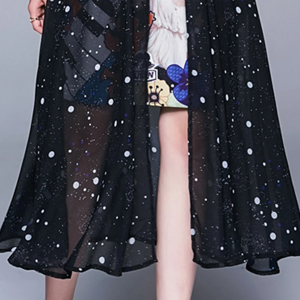 Модное женское пышное платье средней длины с воротником стойкой Кружевное