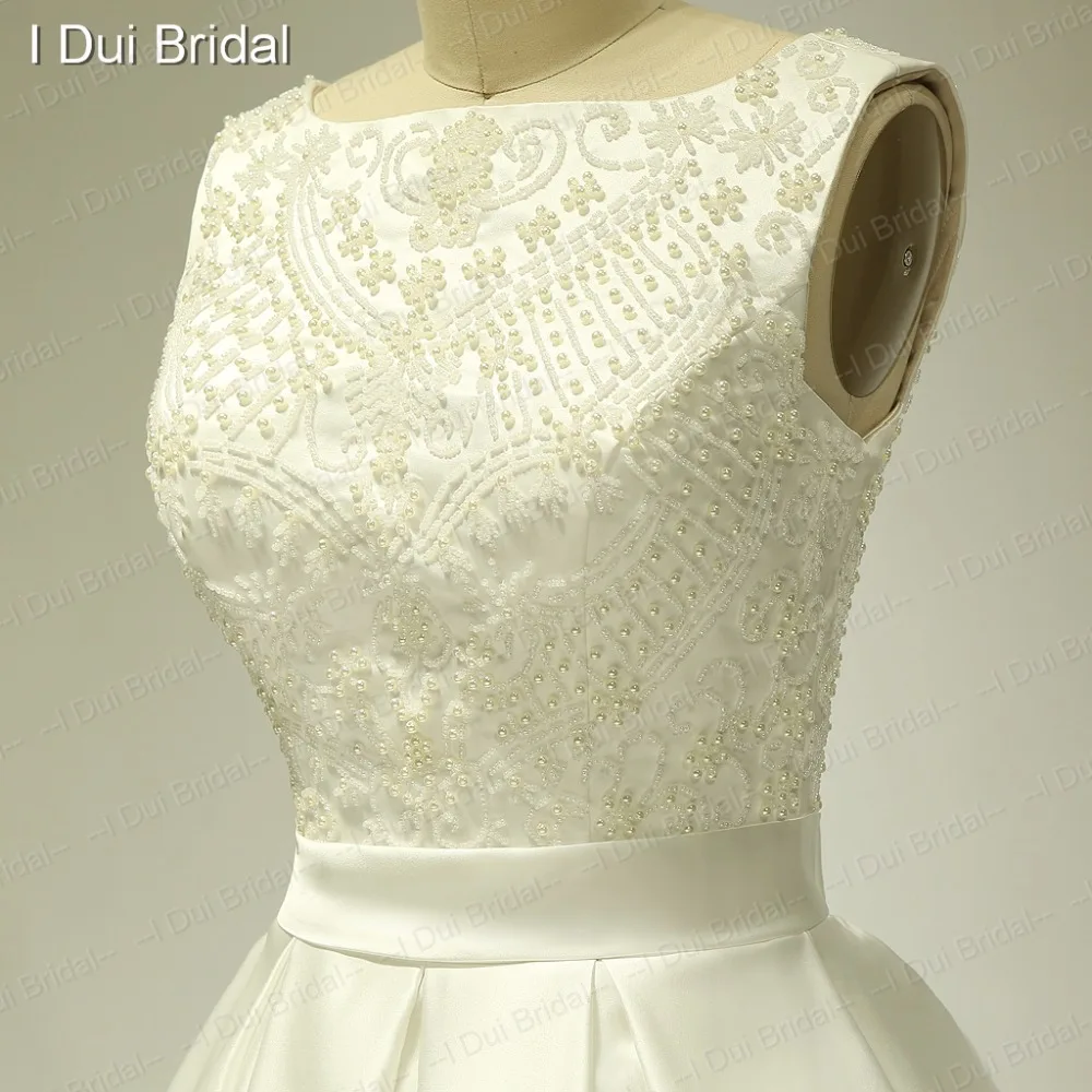 Бисерные атласные свадебные платья галстук бабочка Замочная скважина сзади