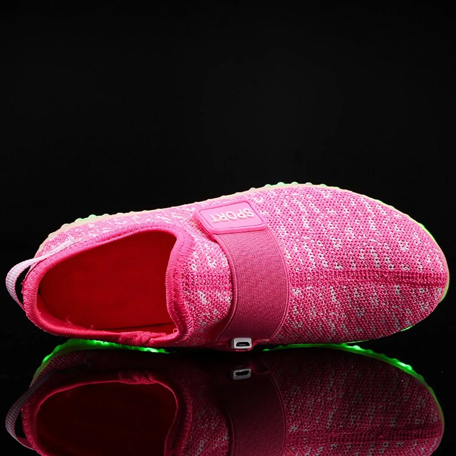 Boys Girls Breathable LED Light Up Shoes Flashing Sneakers Luminous Kids with Glowing Children Pink | Детская одежда и обувь