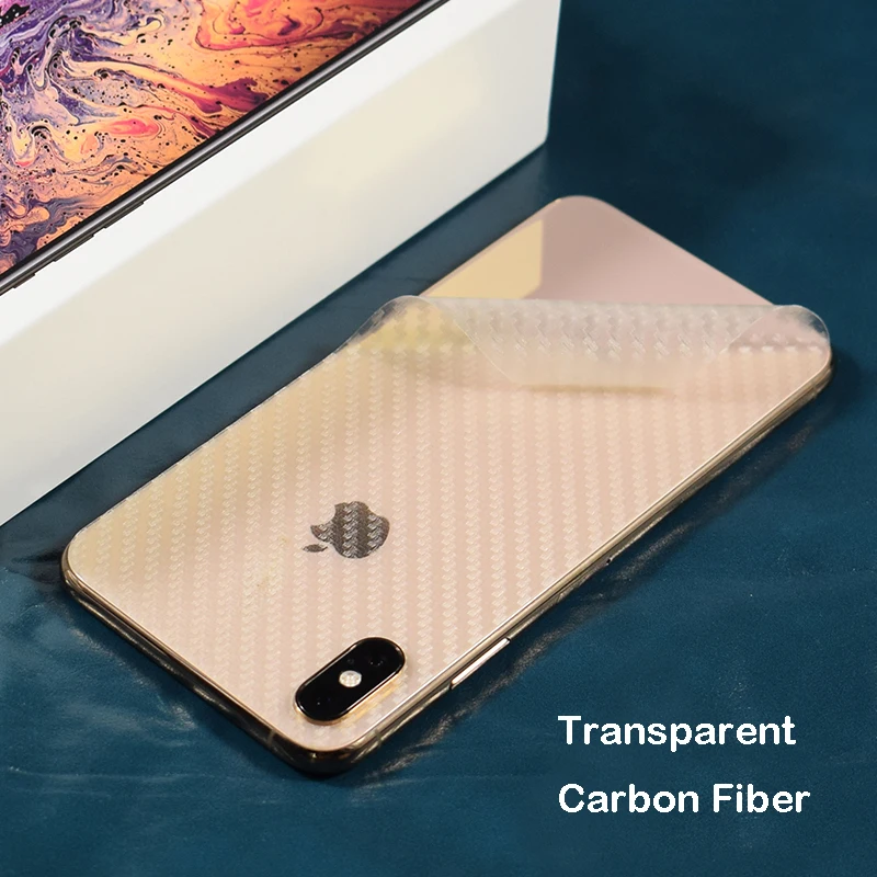 3D карбоновая пленка для телефона наклейка для iPhone XS MAX XR X 8 Plus 7 6 6S Plus прозрачная задняя наклейка
