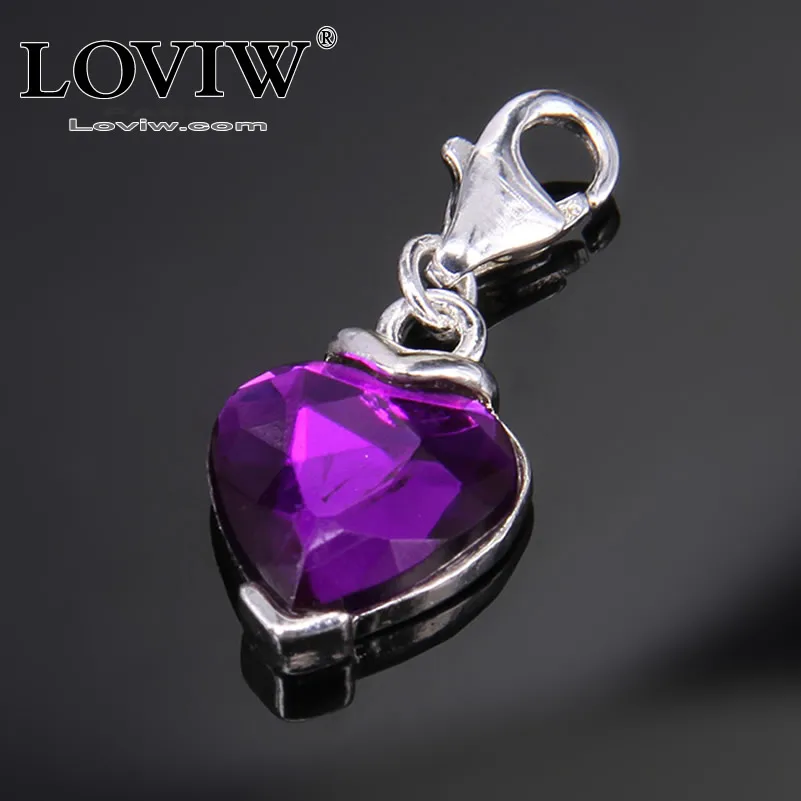 Фиолетовая подвеска в форме сердца грань хрустальное сердце популярный