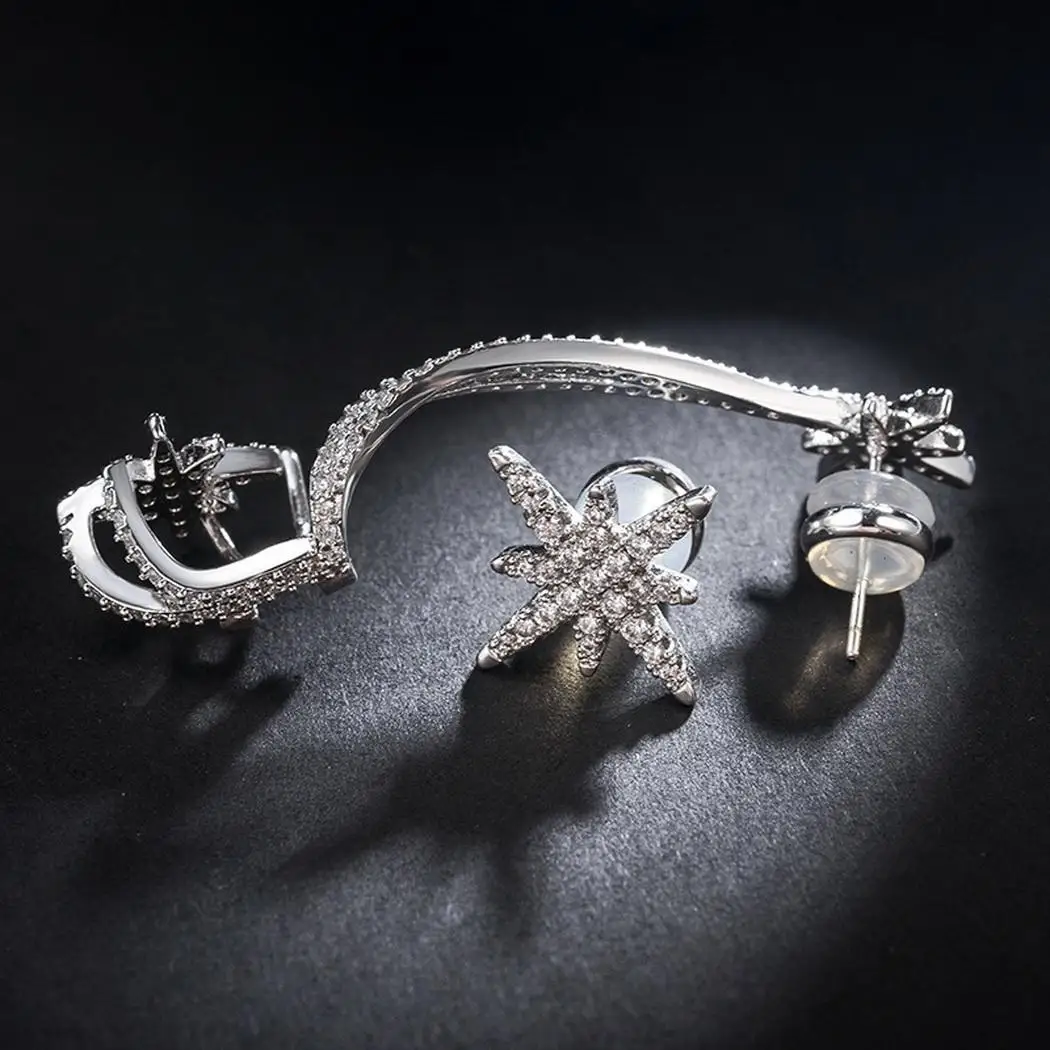 None серьги серьга из снежинки серьги-гвоздики модные повседневные серебряные