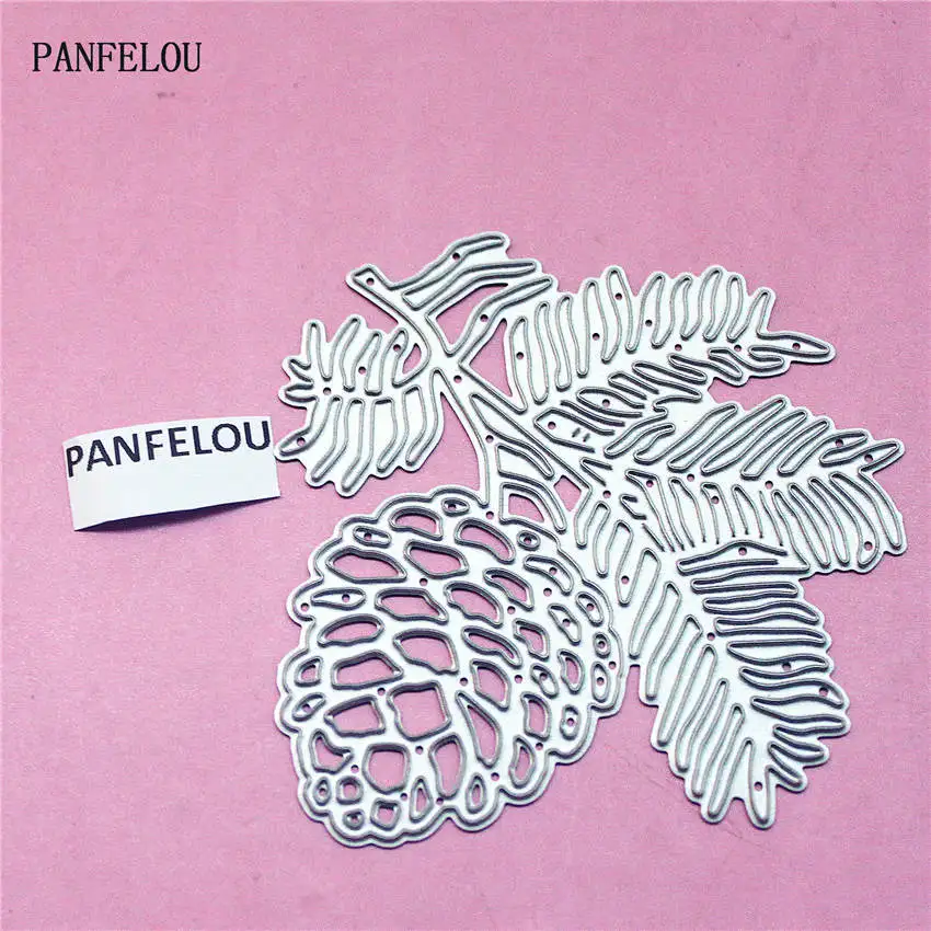 

PANFELOU пасхальные листьев сосновые шишки Скрапбукинг DIY открытки в альбом бумагопрессующий металлическое ремесло трафареты удар порезы умир...