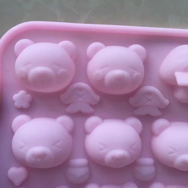 10 отверстие Rilakkuma расслабляющий Медведь Форма для шоколада Сделай Сам формы