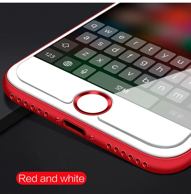 White and Red Универсальная наклейка на кнопку Home для iPhone X XS max XR 8 7 6 6S Plus 5s SE 5 отпечатков пальцев Touch ID защита от пота для iPad 4 - Цвет: White and Red