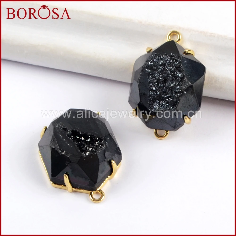 BOROSA 5/10 шт. Граненый граненый коннектор из разноцветного титана модные