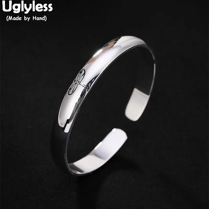 

100% реальные твердые браслеты Uglyless из чистого серебра 999 пробы для женщин полированный солнцезащитный Открытый браслет ручной работы драгоц...