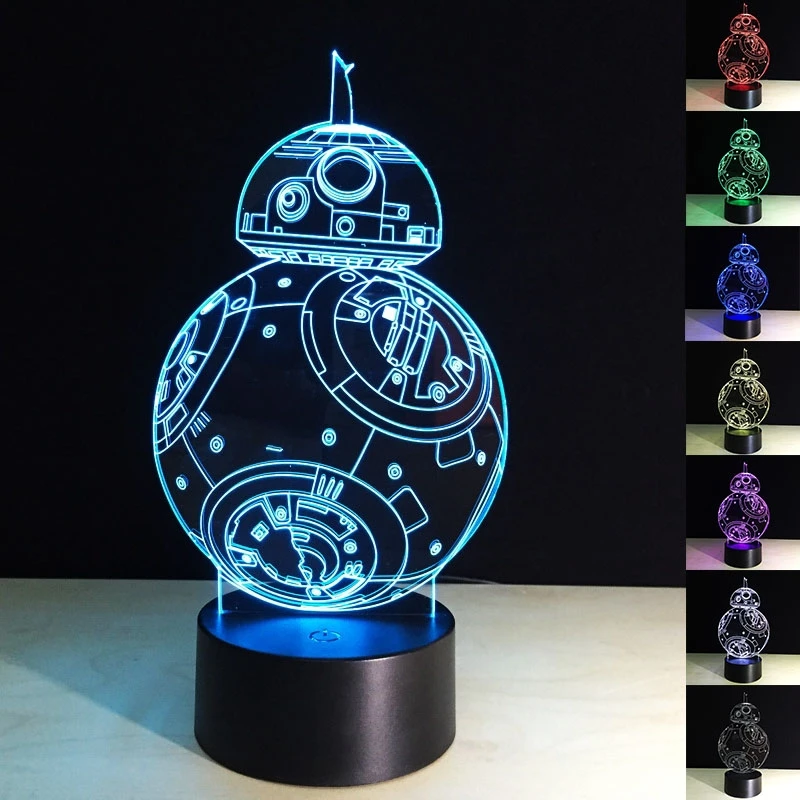 

3D Optical Illusion Night Light,7 Colors Changing 3D LED Nightlight lamp with Press Switch,Children Lamp for Kids Room Dcoration