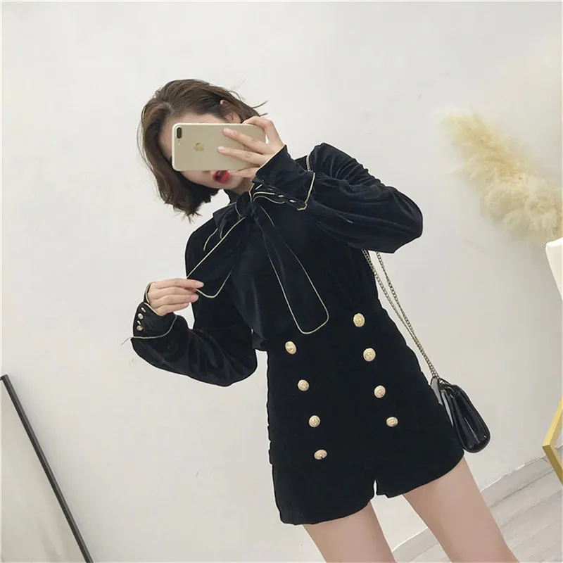Модные осенне-зимние женские комплекты из двух предметов Vestidos бархатные рубашки