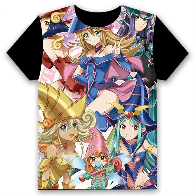 Мужская футболка аниме Yu-Gi-Oh! Дуэль Монстры печатных косплей с коротким рукавом унисекс Повседневная Черная футболка топы Летняя забавная рубашка - Цвет: 1