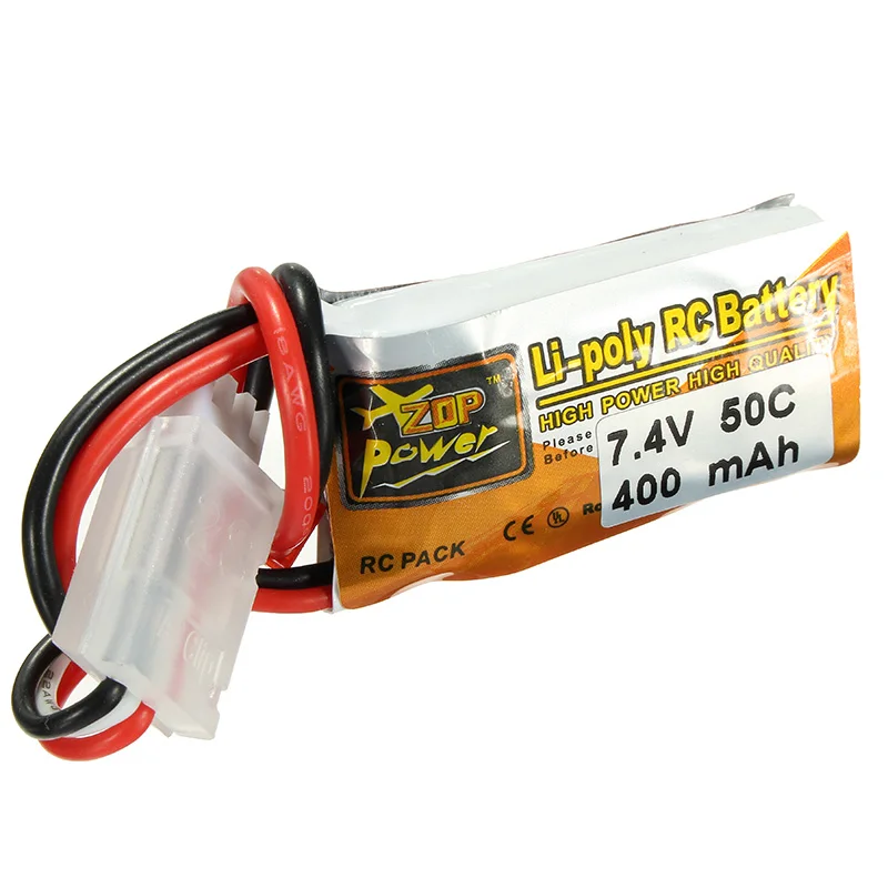 Перезаряжаемый ZOP Power 7 4 V 400 mAh 2 S 50C Lipo Батарея JST Разъем для RC Мультикоптер
