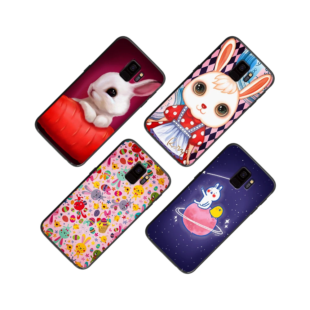 Мягкий чехол для телефона с белым кроликом Samsung Galaxy S6 S7 S8 S9 S10e Plus Note 8