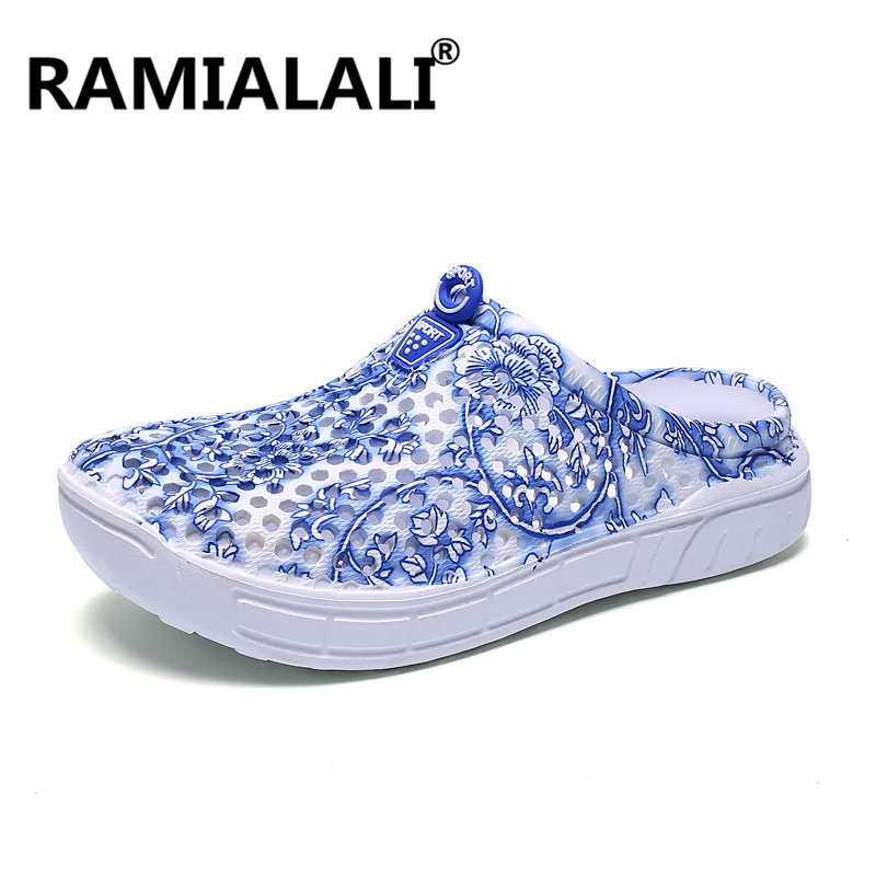 Ramialali/Новинка; женская летняя обувь; пляжные сандалии; женские тапочки с отверстиями; Вьетнамки; женские легкие сандалии; Chanclas Mujer; Плайя