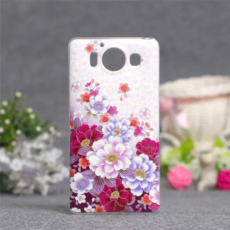 Роскошные Печати Чехол Для Microsoft Lumia 950 Кремния 3D Рисунок Мягкий ТПУ Nokia Case Коке|case
