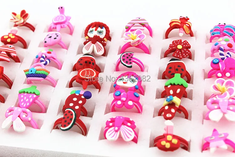 Ювелирные изделия оптом 50 шт. кольца из полимерной глины для девочек с цветком