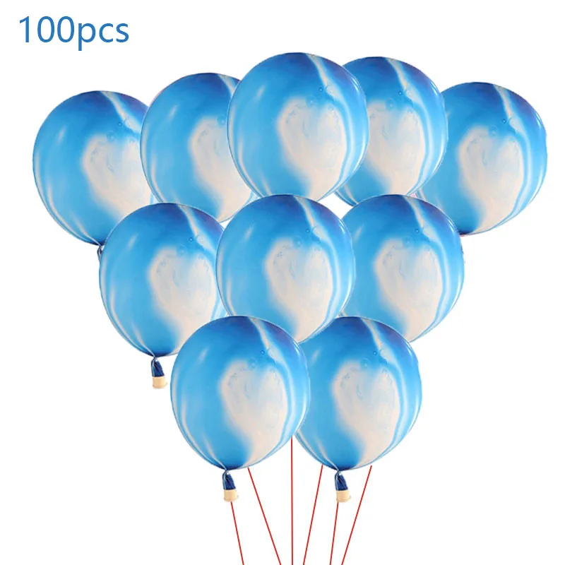 blue 100 шт./лот 12 дюймов латексные шарики с принтом гелиевый надувной воздушные шары для свадебного украшения воздушный шар для вечеринки на день рождения поставки - Цвет: blue