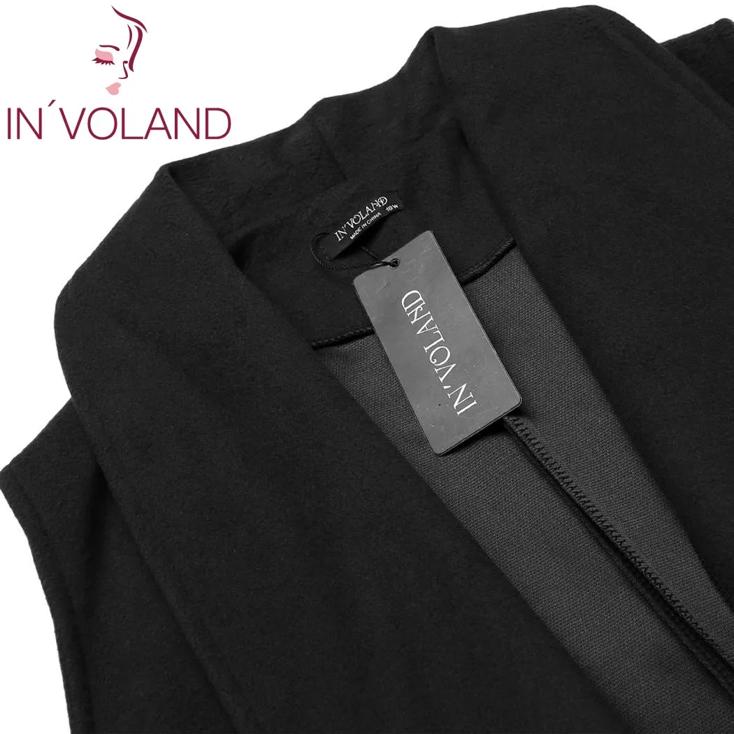 Женский однотонный жилет IN'VOLAND большие шерстяные куртки без рукавов с