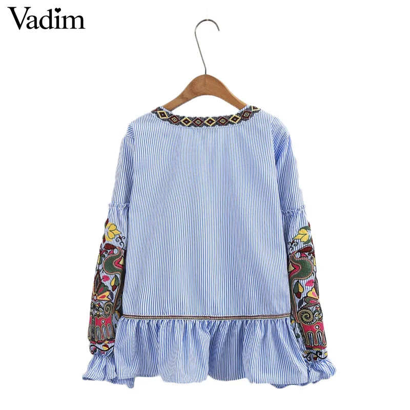 Вадим для женщин Винтаж Бохо вышивка кисточкой галстук Полосатое пальто с