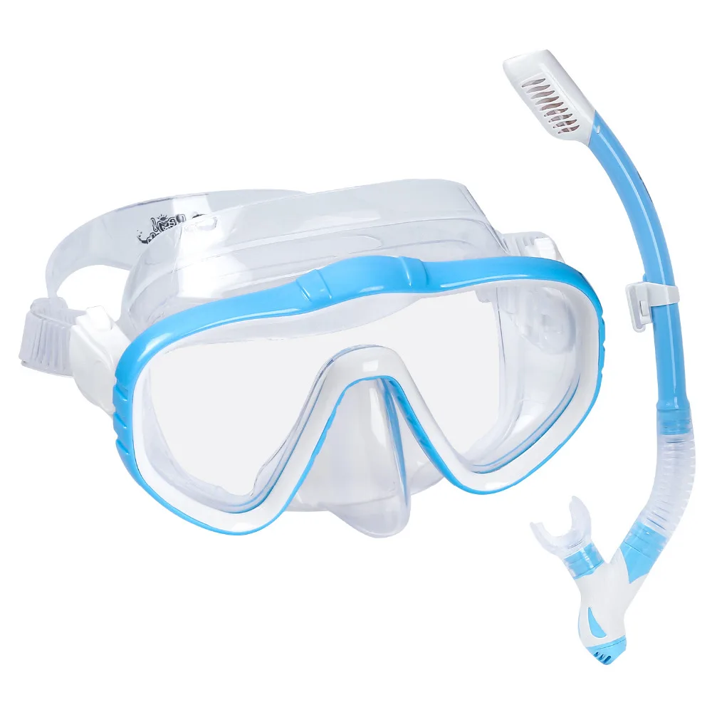 Набор масок для плавания и дайвинга Линзы очков из закаленного стекла + мундштук