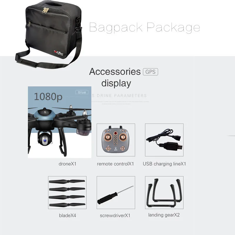 LH-X38G gps Радиоуправляемый Дрон Quadcopter с 1080 P Wi-Fi FPV дальних полет должны следовать меня круг fly режим большой щетка мощность двигателя - Цвет: blue drone backpack